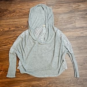 Hollister Size Medium Hooded Lace Back Sweater